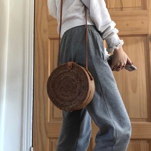 Free People Circle Woven Bag